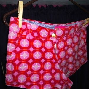 Red and pink shorts from Macbeth collection